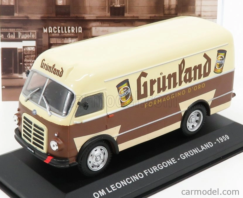 Edicola Om Fiat Leoncino Truck Van Grunland Formaggino D'oro 1959 1:43 Hnedá béžová