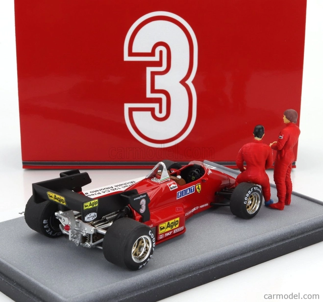 Brumm prom Ferrari F1 126c4 N 0 Presentazione Fiorano Season 1984 With Michele Alboreto And Rene Arnoux Driver Figures 1:43 Červená Černá