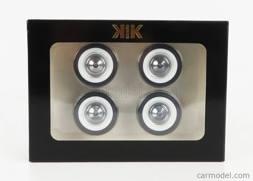 Sada príslušenstva 4x disky kolies a ráfiky pre Fiat 500 1968 1:12 Black White Chrome