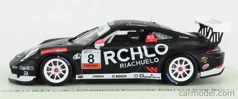 Spark-model Porsche 911 991 Gt3 Cup N 8 Champion Porsche Carrera Cup Brazil 2018 W.neugebauer 1:43 Black