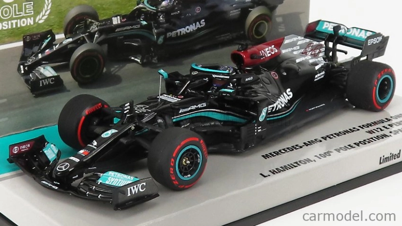 Minichamps Mercedes gp F1 W12 Mercedes M12 Eq Power+ Team Amg Petronas Motorsport Formula One N 44 100. Pole Position Winner Španielsko Gp 2021 Lewis Hamilton 1:43 Black Green