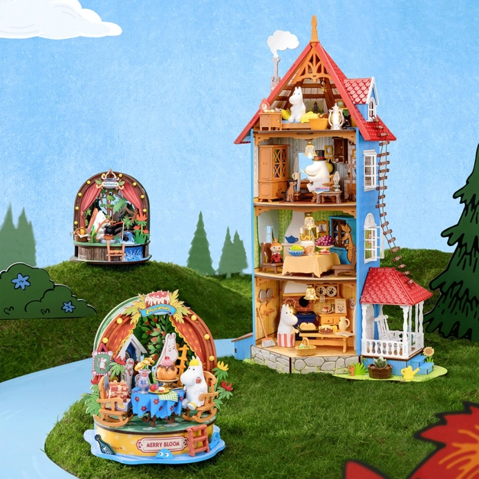 RoboTime 3D skládačka Miniatura domečku Mumínkův domeček