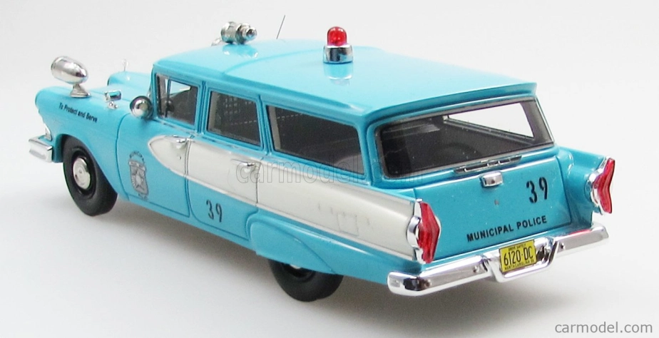 Esval model Edsel Villager Police 1958 1:43 Světle Modrá Bílá