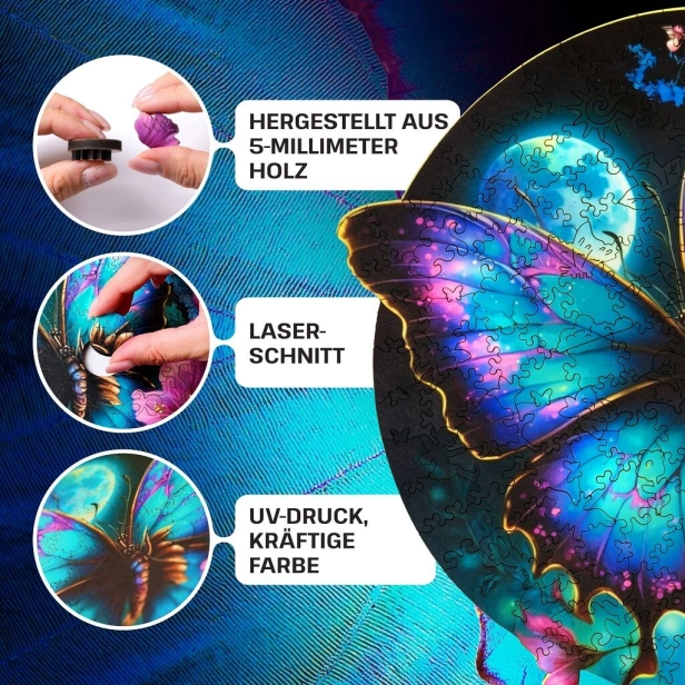 EscapeWelt Dřevěné puzzle Motýl 300 dílků