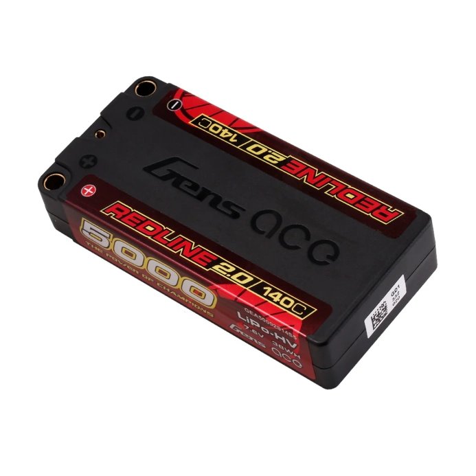 Gens ace akumulátor HV LiPo Redline 2.0 Series 5000mAh 2S1P 7.6V 140C Hardcase 130# | RCprofi.cz