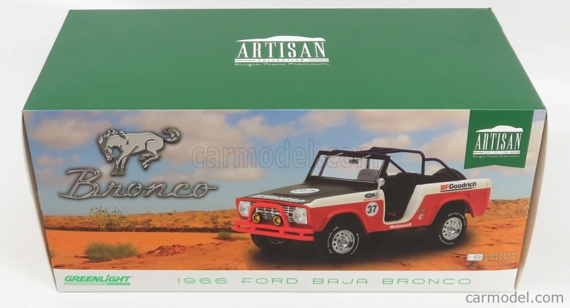 Greenlight Ford usa Bronco Open N 37 Bfgoodrich 1966 1:18 Červená Bílá Černá