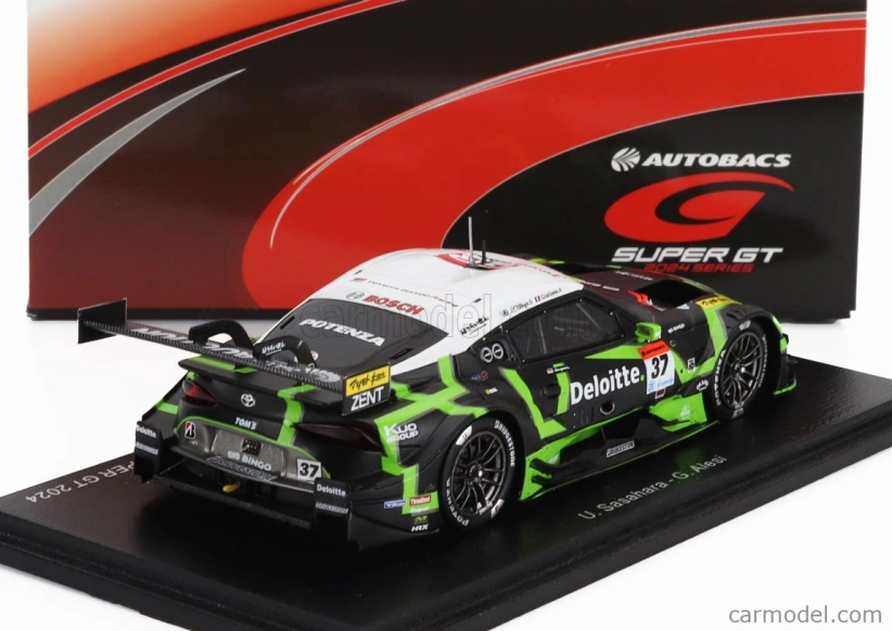 Spark-model Toyota Supra Gr Team Deloitte N 37 Gt500 Trieda Super Gt 2024 Giuliano Alesi - Ukyo Sasahara 1:43 Čierna zelená biela