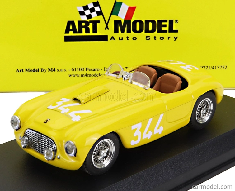 Art-model Ferrari 166 Mm N 344 Mille Miglia 1951 A.palmer - Z.ferravazzi 1:43 Žlutá