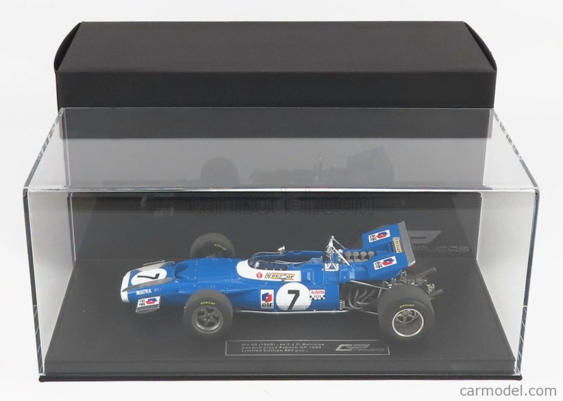 Gp-replicas Matra simca F1 Ms80 N 7 2nd French Gp 1969 J.P.Beltoise 1:18, modrá