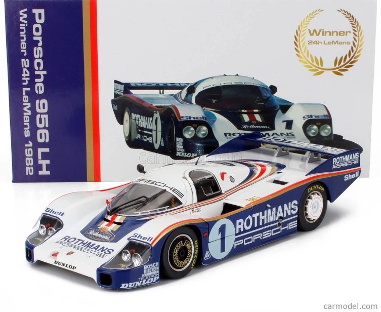 Werk83 Porsche 956lh 2.6l F6 Twin Turbo Team Rothmans Porsche System N 1 Víťaz 24h Le Mans 1982 Jacky Ickx - Derek Bell 1:18 bielo modrá