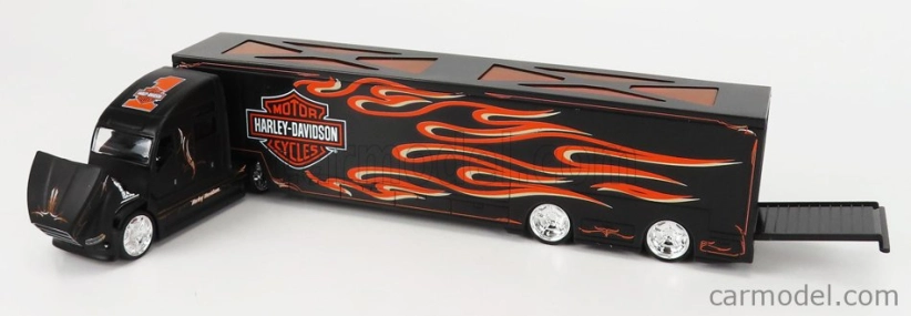Maisto Truck H-d Haulers Truck Harley Davidson Car Transporter 2021 1:64 Black
