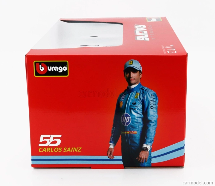 Bburago Ferrari F1  Sf-24 Team Scuderia Ferrari N 55 5th Miami Gp 2024 Carlos Sainz 1:18 Červená Černá Světle Modrá