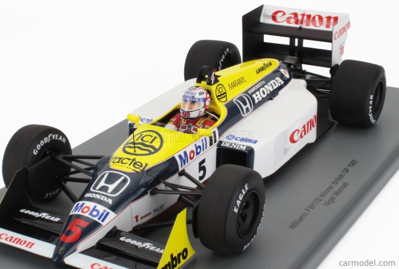 Spark-model Williams F1  Fw11b Honda N 5 Winner British Gp 1987 Nigel Mansell 1:18 Modrá Žlutá Bílá