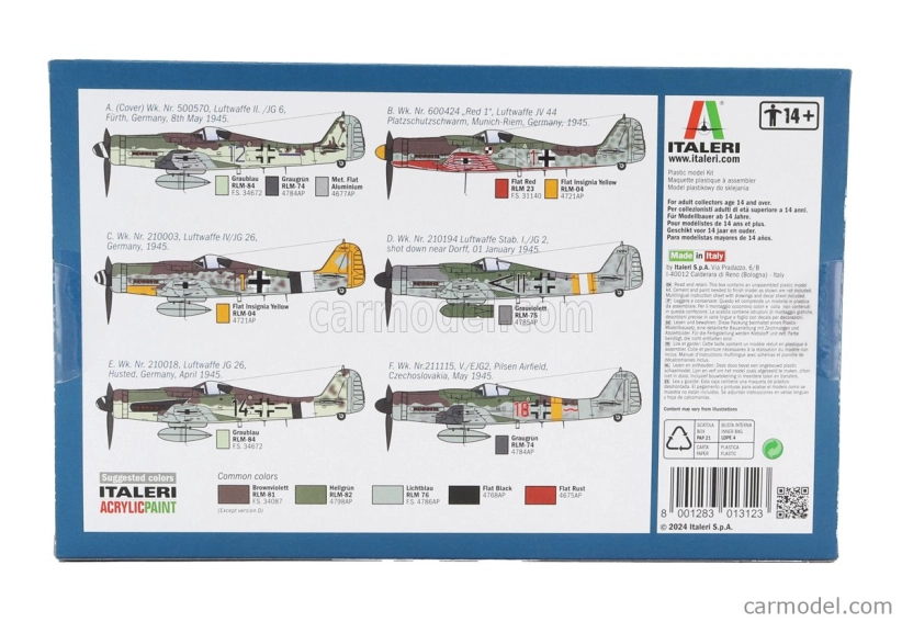 Italeri Focke wulf Fw 190 D-9 Vojenské lietadlo 1944 1:72 /