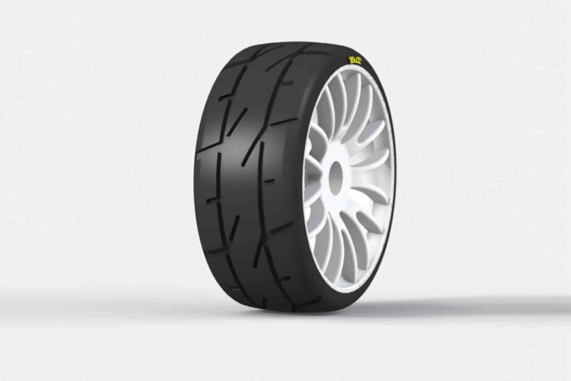 PMT 1/8 GT RALLY 18 "Hard" zmes - lepené, biele disky Q7, 2 ks.