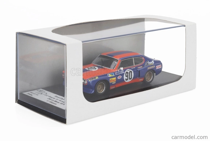 Trofeu Ford england Capri 2600 Lv 3.0l V6 N 90 24h Le Mans 1974 Jean Claude Guerie - Dominique Fornage - Serge Godard 1:43 Červená Modrá