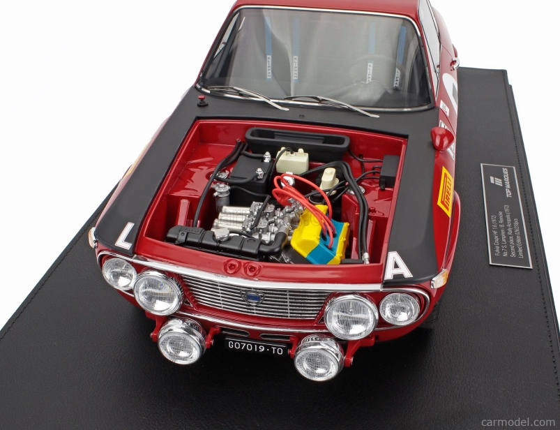Topmarques Lancia Fulvia Hf 1600 Coupe (night Version) N 7 2nd Rally Acropolis 1972 Simo Lampinen - Bo Reinicke 1:12 Červená Bílá
