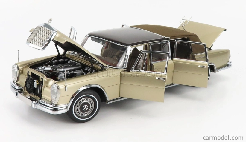 Cmc Mercedes benz S-class 600 Pullman (w100) Landaulet Soft-top Semiconvertible 1972 1:18 Gold Met