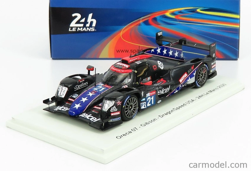 Spark-model Oreca 07 Gibson Team Dragonspeed Usa N 21 24h Le Mans 2020 T.buret - J.p.montoya - M.rojas 1:43 Black Blue