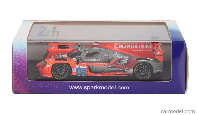 Spark-model Oreca 07 Gibson Gk428 4.2l V8 Team Crowdstrike Racing By Apr N 45 24h Le Mans 2024 Colin Braun - Nicky Catsburg - George Kurtz 1:43 Matt Red Black