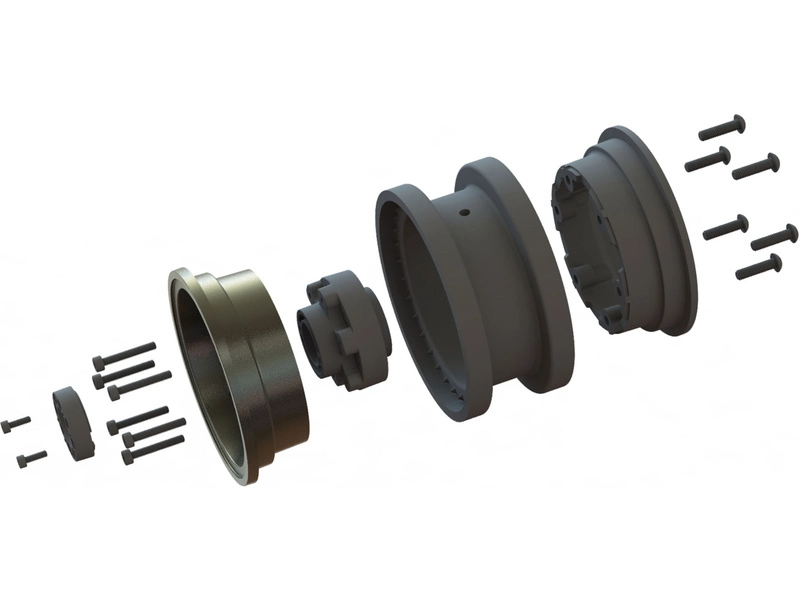 Pro-Line disk 2.9" Black Rhino Armory Gunmetal Aluminum Dual Offset (+5/+10): Axial SCX6