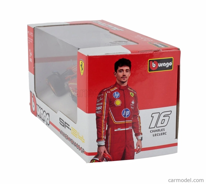 Bburago Ferrari F1 Sf-24 Team Scuderia Ferrari N16 Winner Monaco Gp 2024 Charles Leclerc 1:43 červeno-čierna