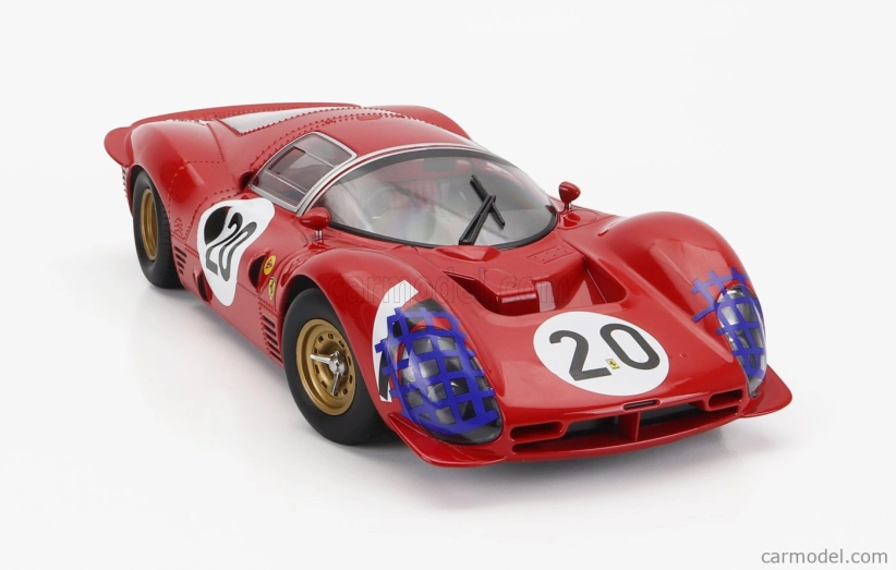 Werk83 Ferrari 330 P3 4.0l V12 Coupe Ch.0848 Team Ferrari Sefac N 20 24h Le Mans 1966 Ludovico Scarfiotti - Mike Parkes 1:18 Red