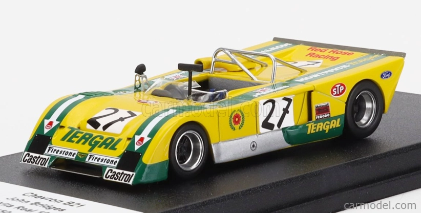 Trofeu Chevron B21 Fvc Cosworth N 27 Rally Vila Real 1972 John Bridges 1:43 Žlutá Zelená
