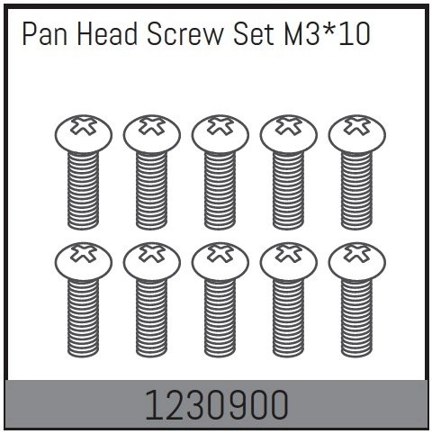 1230900 - M3*10 Pan Head Screw Set (10)