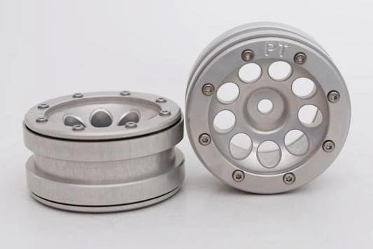 Kovové Beadlock CNC disky 1,9 PT Ecohole Silver/Silver, 2 ks