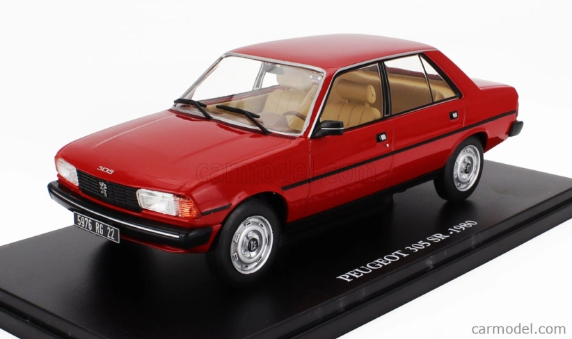 Edicola Peugeot 305 Sr 1980 - Con Vetrina - S vitrínou 1:24 červená