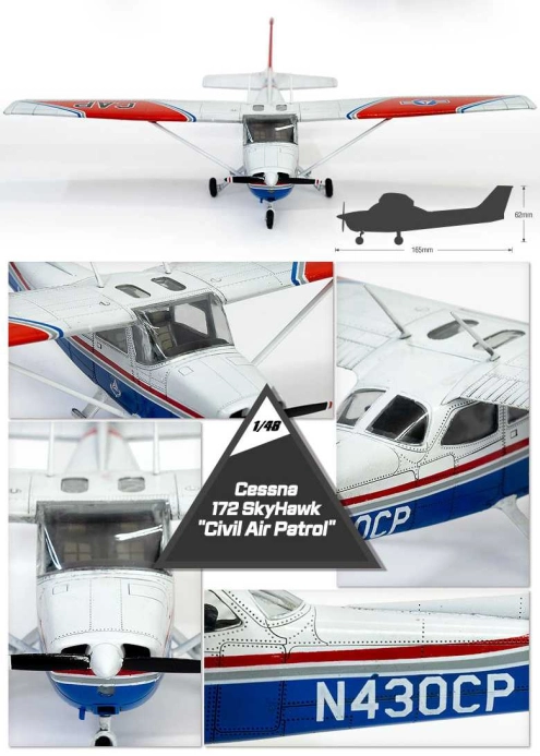 Model Kit letadlo 12367 - CESSNA 172 SKYHAWK CIVIL AIR PATROL (1:48)
