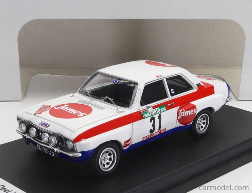 Trofeu Opel Ascona (nočná verzia) N 31 Rally Portugal 1978 J.ortigao - M.sottomayor 1:43 Biela červená