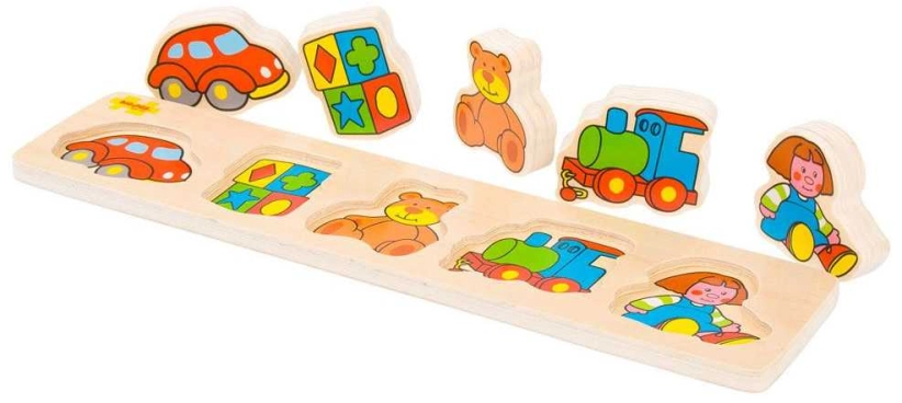 Bigjigs Detské drevené vkladacie puzzle hračky