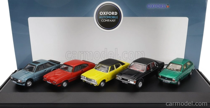 Oxford-models Ford england Set 5x Fiesta 1.2l - Escort Xr3i - Capri Mkiii - Cortina Mkiii - Granada Mki 1:76 Různé