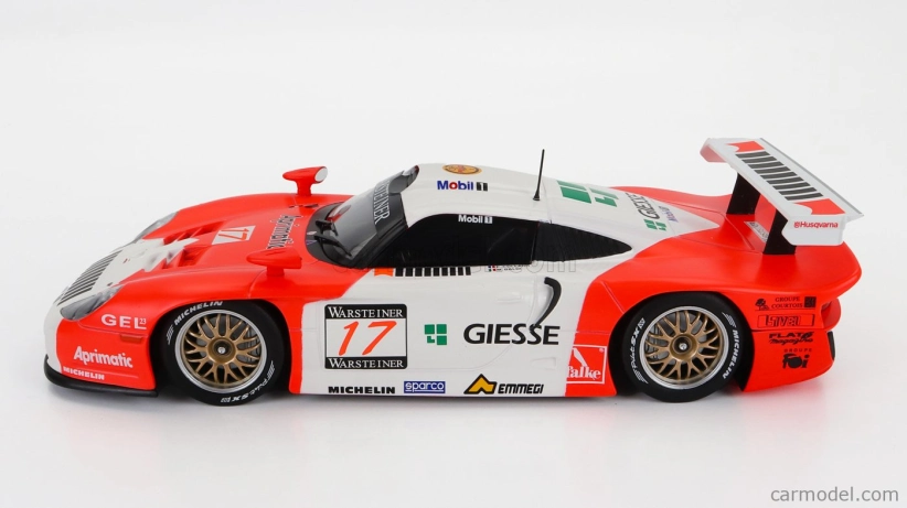 Werk83 Porsche 911 3.2l Gt1 Evo Team N 17 Fia Gt Championship 1997 Emmanuel Collard - Mauro Baldi 1:18 Červená biela