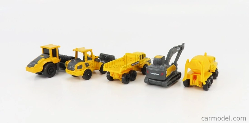 Maisto Volvo Set 5x Movimento Terra Scraper Excavator Truck 1:87 žlto-čierna