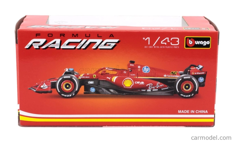 Bburago Ferrari F1 Sf-24 Team Scuderia Ferrari N 55 4th Italy Monza Gp 2024 Carlos Sainz 1:43 červená biela čierna