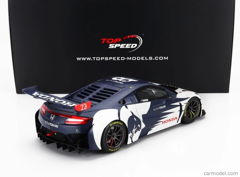 Truescale Honda Nsx Gt3 Evo Team Alpha Tauri N 0 Red Bull Formula Nurburgring 2023 Yuki Tsunoda 1:18 bielo modrá