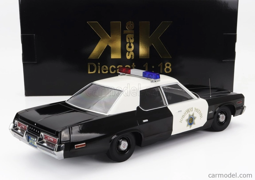 Dodge Monaco California Highway Patrol 1974 1:18 čierna biela