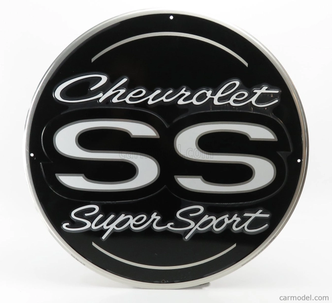 Edicola Príslušenstvo Kovová okrúhla tabuľka - Chevrolet Ss 1:1 čierna strieborná