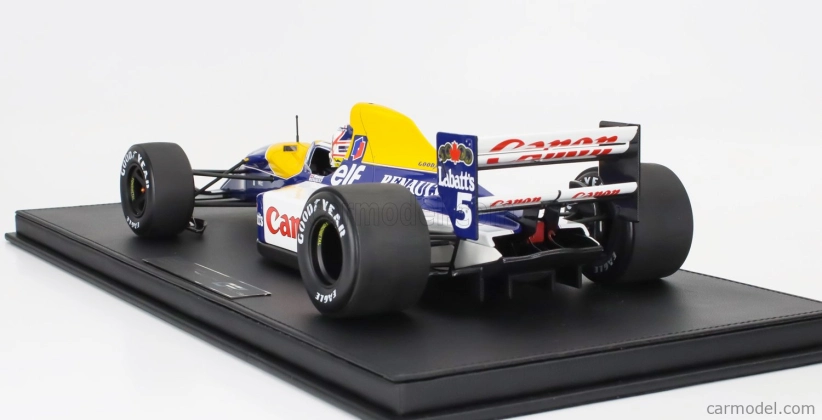 Gp-repliky Williams F1 Fw14b Renault N 5 Majster sveta Pole Postition Najrýchlejšie kolo a víťaz British Gp (s postavou pilota) 1992 Nigel Mansell 1:12 Modrá žltá biela