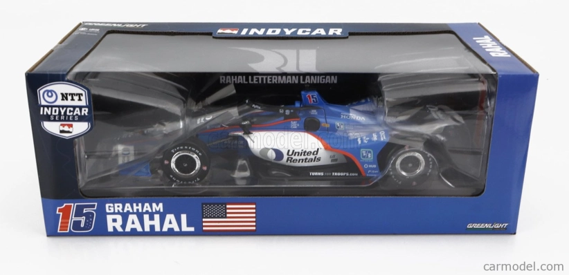 Greenlight Honda Team Letterman Lanigan Racing N 15 Indianapolis Indy 500 Indycar Series 2023 G.rahal 1:18 Modrá Bílá Černá