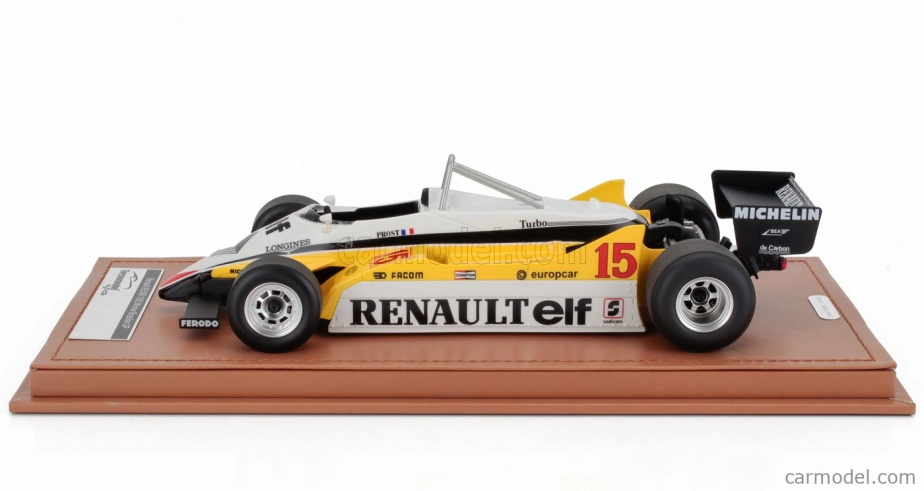 Tecnomodel Renault F1  Re30b V6 Turbo Team Renault Elf N 15 Winner Brazilian Gp 1982 Alain Prost 1:18 Bílá Žlutá Černá