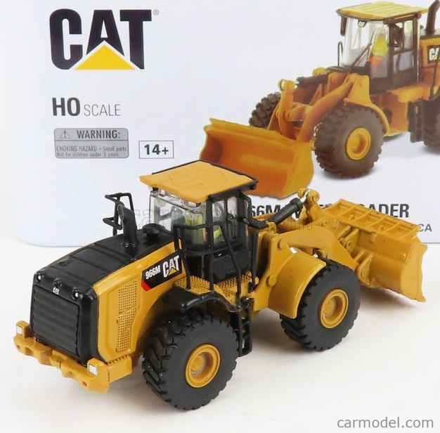 Dm-models Caterpillar Cat966m Ruspa Gommata - Scraper Tractor Wheel Loader 1:87 Žlutá Černá