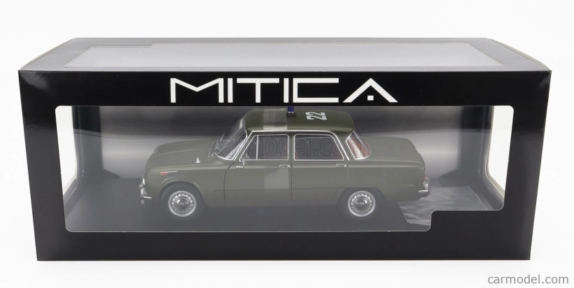Mitica-diecast Alfa romeo Giulia 1.6 Ti Carabinieri Roma 1963 - Pronto Intervento Tel 686.666 1:18 Verde Caki Opaco - matná zelená