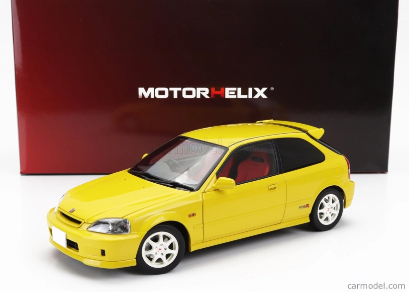 Motorhelix Honda Civic Ek9 Type R With Engine And Accessories 1999 1:18 Žlutá Barva Slunečního Světla