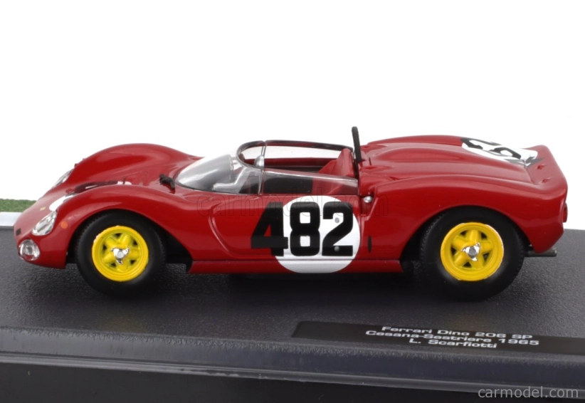 Edicola Ferrari 206sp Dino Spider Team Scuderia Ferrari Sefac N 482 Winner Cesana Sestriere 1965 Ludovico Scarfiotti 1:43 Červená