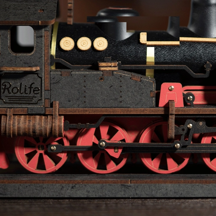 RoboTime 3D dřevěná skládačka Vintage parní lokomotiva