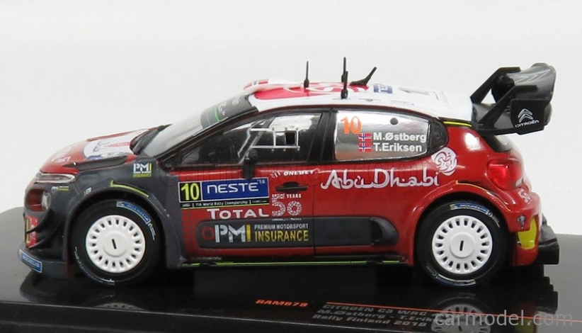Ixo-models Citroen C3 Wrc Abu Dhabi N 10 Rally Finland 2018 M.ostberg - T.eriksen 1:43 Red Grey